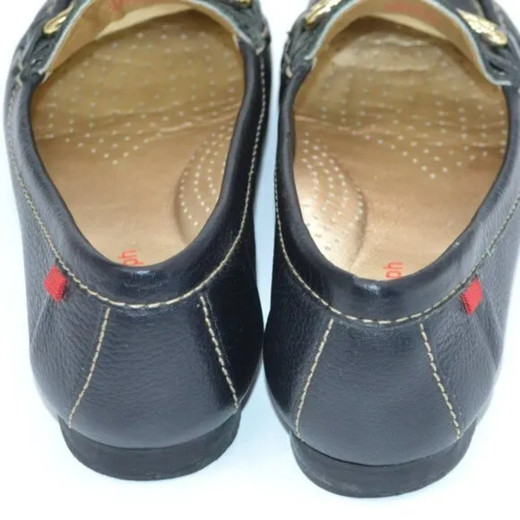 Marc Joseph Designer Black Pebbled Real Leather Horsebit Oxford Loafers Shoes 7