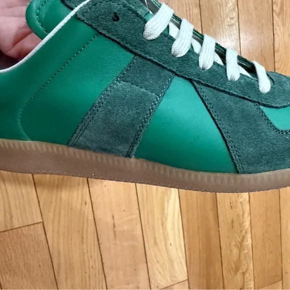 Margiela Green Suede and Leather Men's Sneakers