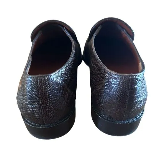 Marquez de Leon Dress‎ Shoes Men's Size 25A US 7A Brown Ostrich Leather Slip On