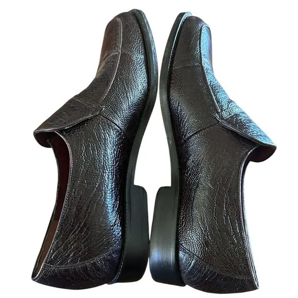 Marquez de Leon Dress‎ Shoes Men's Size 25A US 7A Brown Ostrich Leather Slip On