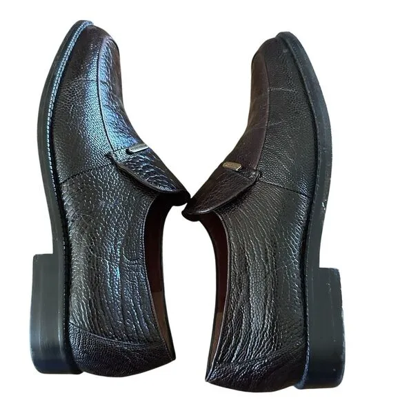Marquez de Leon Dress‎ Shoes Men's Size 25A US 7A Brown Ostrich Leather Slip On