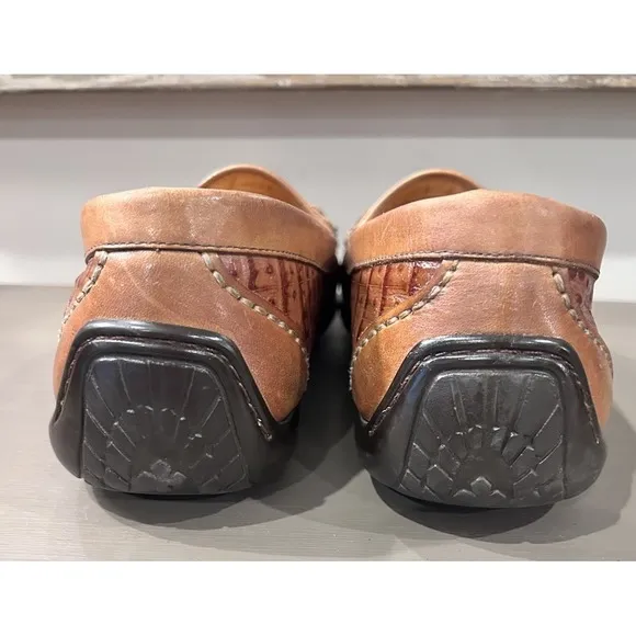 Martin Dingman Saxon Alligator Grain Leather Horsebit Loafers Men's US 9