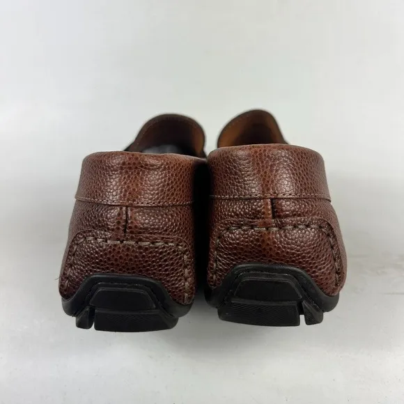 Massimo Dutti Casual Shoes Men's 11 Dark Brown Leather Slip-On Square Toe