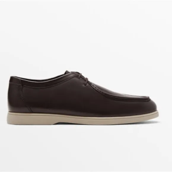 Massimo Dutti Man Brown Leather Shoes. Size 12.