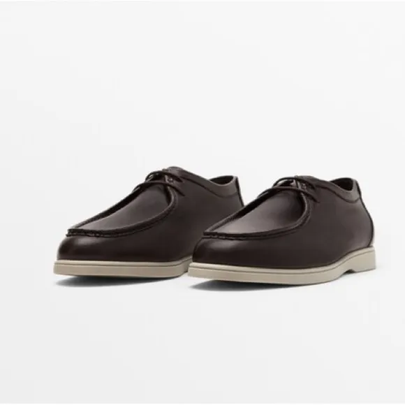 Massimo Dutti Man Brown Leather Shoes. Size 12.
