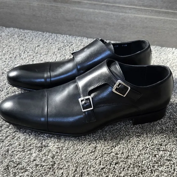 Massimo Matteo Italian Double Monk Double Strap Shoes NEW size 9.5
