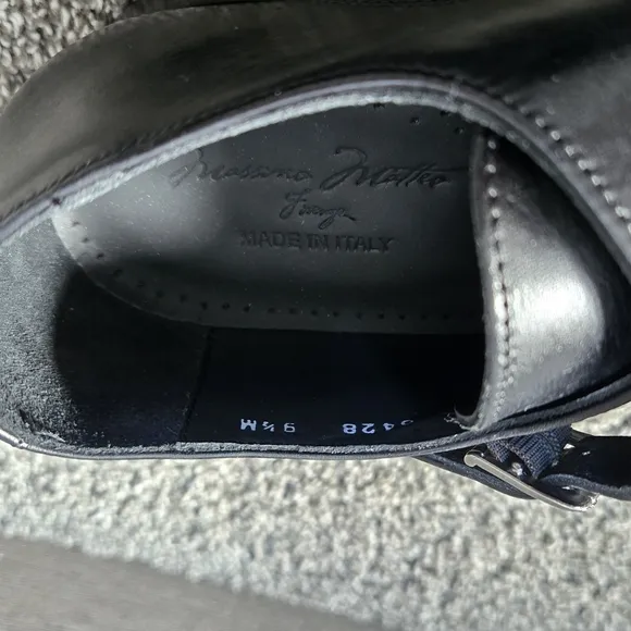 Massimo Matteo Italian Double Monk Double Strap Shoes NEW size 9.5