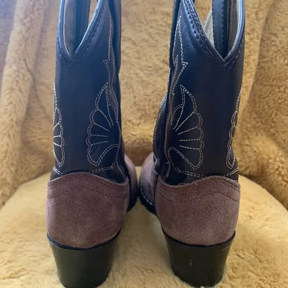 Masterson Boot Company Leather Suede Cowboy Boots Kids Size 10.5