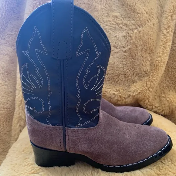 Masterson Boot Company Leather Suede Cowboy Boots Kids Size 10.5