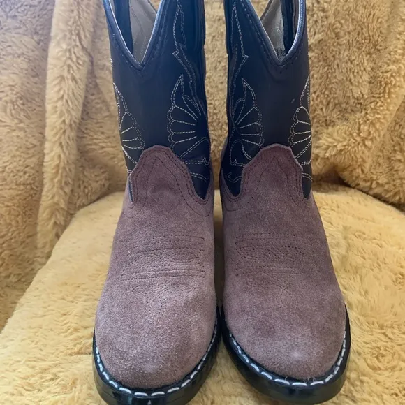Masterson Boot Company Leather Suede Cowboy Boots Kids Size 10.5