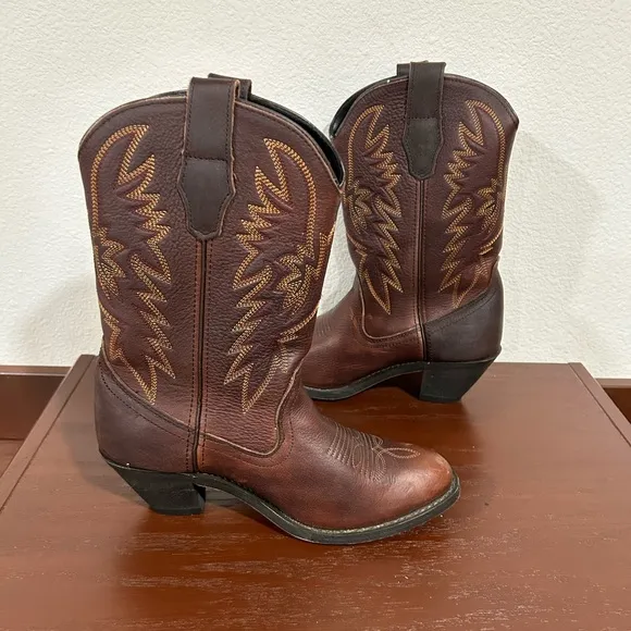 Masterson Brown Western Leather Cowboy Boots Size 7.5