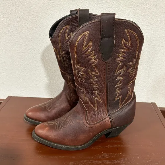 Masterson Brown Western Leather Cowboy Boots Size 7.5