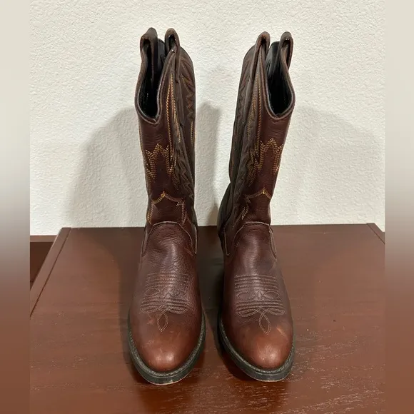 Masterson Brown Western Leather Cowboy Boots Size 7.5