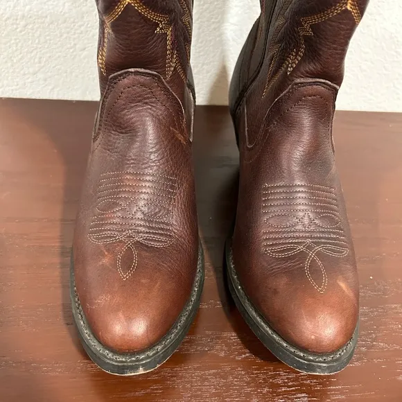 Masterson Brown Western Leather Cowboy Boots Size 7.5