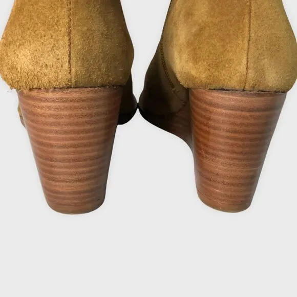 Matisse Essentials Suede Wedge Boots Size 9 1/2 In Fawn