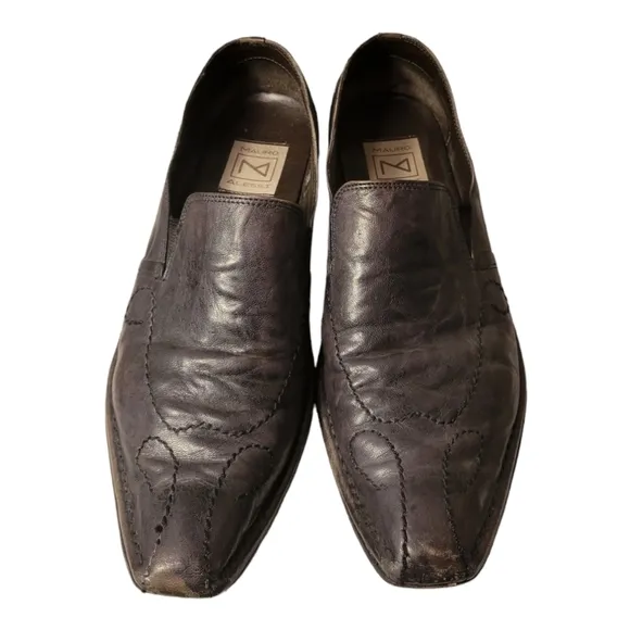 Mauro Alessi Genuine Leather Slip On Loafer/Size 7 Mens Dress Shoes