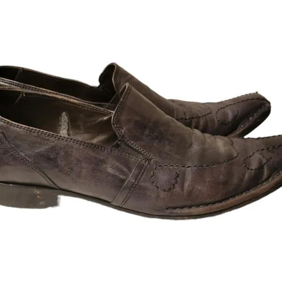 Mauro Alessi Genuine Leather Slip On Loafer/Size 7 Mens Dress Shoes
