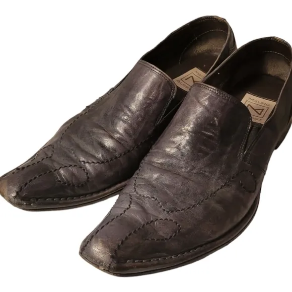 Mauro Alessi Genuine Leather Slip On Loafer/Size 7 Mens Dress Shoes