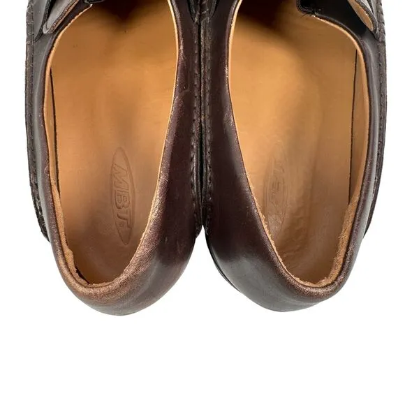 MBT Asante 5s Loafer Shoes Mens US 10 10.5 EUR 44 Brown Cordovan Leather Slip On