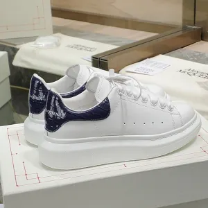 McQueen bright-tailed white leather casual shoes