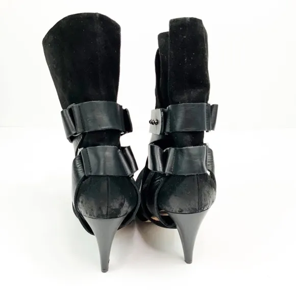 Mea Shadow Cassandra Black Suede Harness Boots 7.5