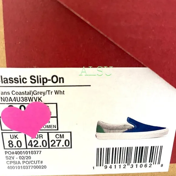 💖MEGA SALE💖VANS Slip-On Low Top Coastal Grey Skate Shoes Women’s VN0A4U38WVK