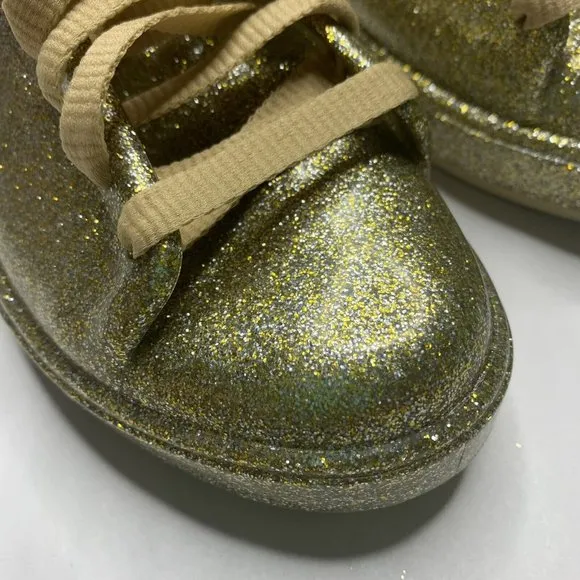 Mel Dreamed By Melissa Gold Glitter Rubber Fashion sneakers