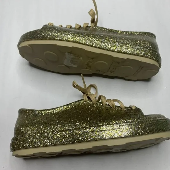 Mel Dreamed By Melissa Gold Glitter Rubber Fashion sneakers