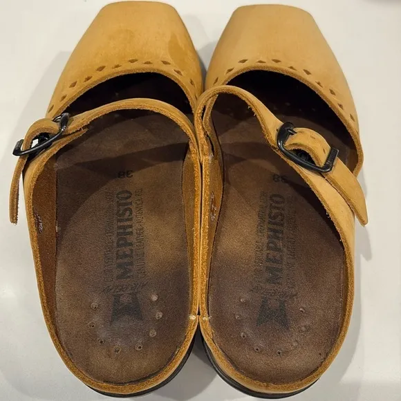 Memphisto Yellow/Mustard Leather Shoes—Beautiful! Made in France—New W/O Box-38