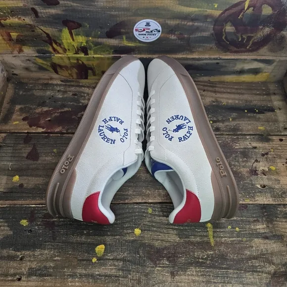 Men Polo‎ Ralph Lauren leather suede tan sneakers size 11.5 new