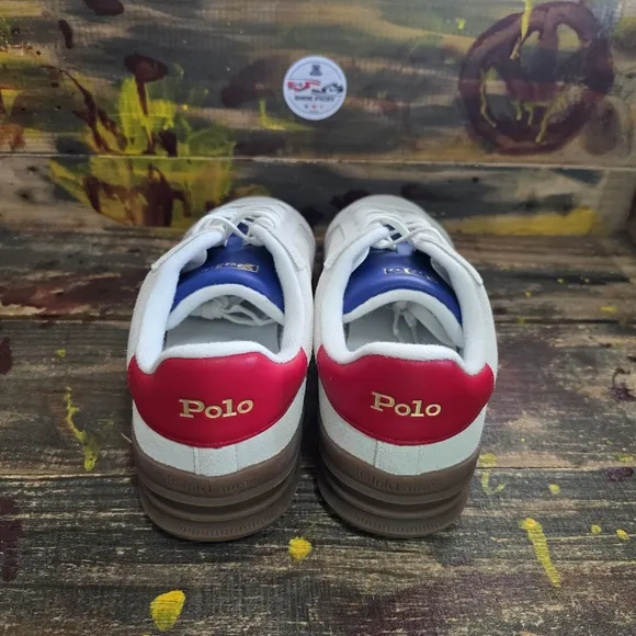 Men Polo‎ Ralph Lauren leather suede tan sneakers size 11.5 new