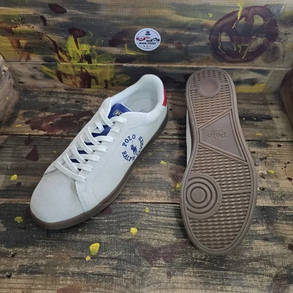 Men Polo‎ Ralph Lauren leather suede tan sneakers size 11.5 new