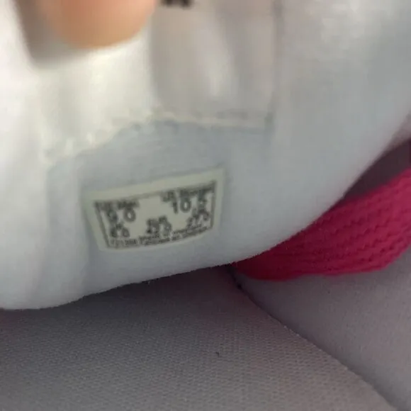 Mens 9 Womens 10.5 Vans Knu Skool White Pink Casual Sneaker Low Top Lace Up Shoe