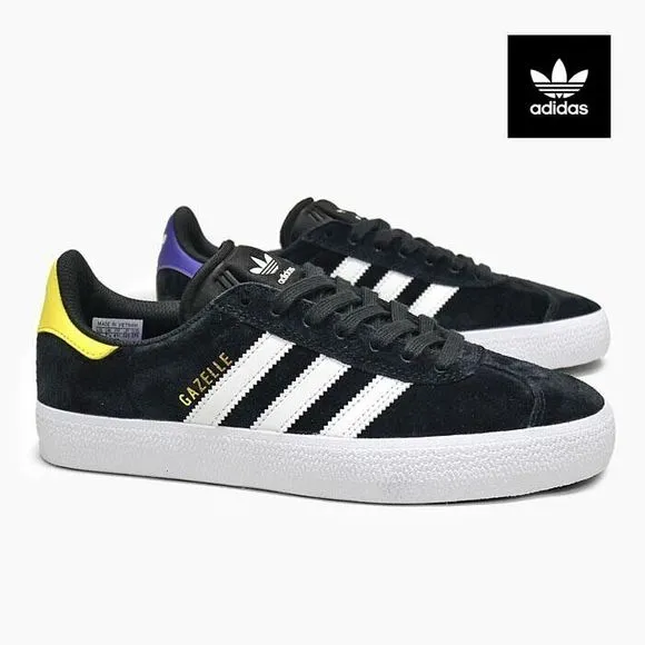 MEN'S Adidas Originals Gazelle ADV Skateboarding Shoes Black White GY6922