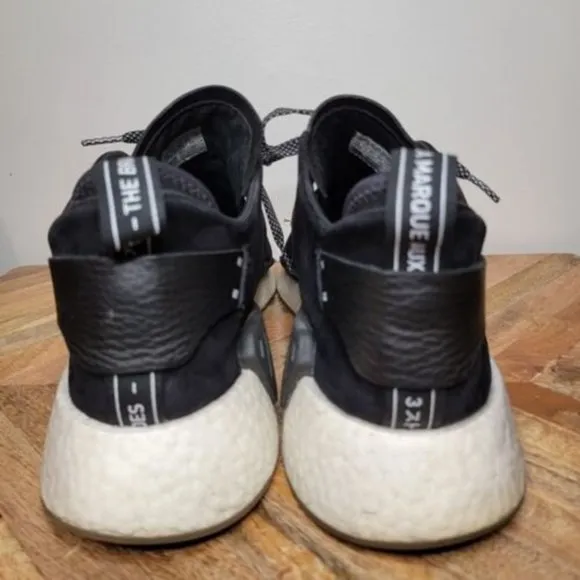 Mens ADIDAS Originals NMD C2 Suede Black White Foam Lace Sneakers BY3011 Size 12