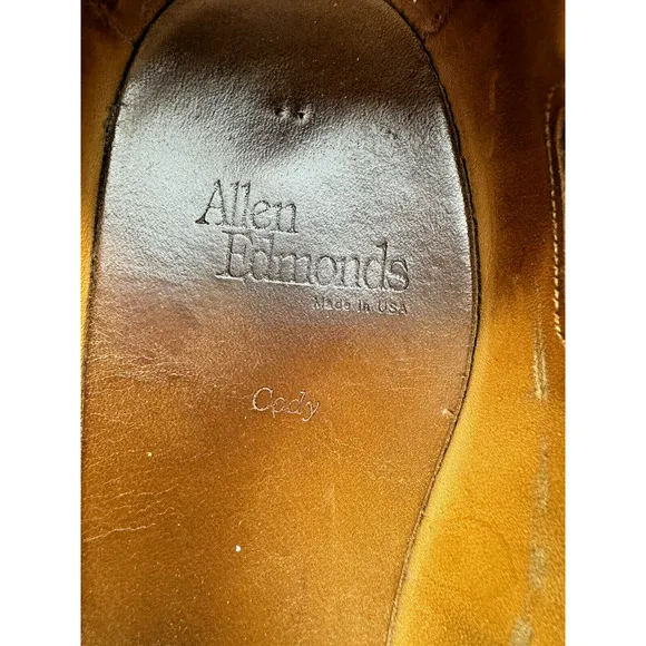 Mens Allen Edmonds Cody Brown Leather Tassel Loafers Shoes Size 9.5 D