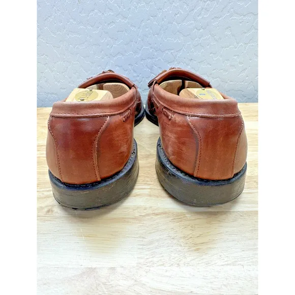 Mens Allen Edmonds Cody Brown Leather Tassel Loafers Shoes Size 9.5 D