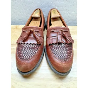 Mens Allen Edmonds Cody Brown Leather Tassel Loafers Shoes Size 9.5 D