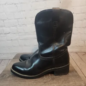 Men's Biltrite Black Leather Cowboy Boots, Size 10.5 D