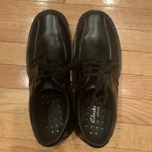 Men’s Black Comfortable Clarks Lace Shoes Size 8
