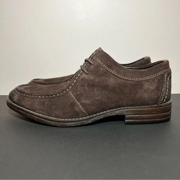 Mens CLARKS Delsin Rise Brown Leather Oxford Shoes / Size 8 Medium