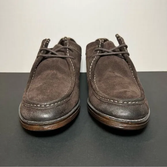 Mens CLARKS Delsin Rise Brown Leather Oxford Shoes / Size 8 Medium