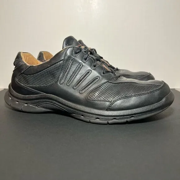 Mens CLARKS Unstructured UN. DONE Black Leather Casual Sneakers / Size 12 Medium