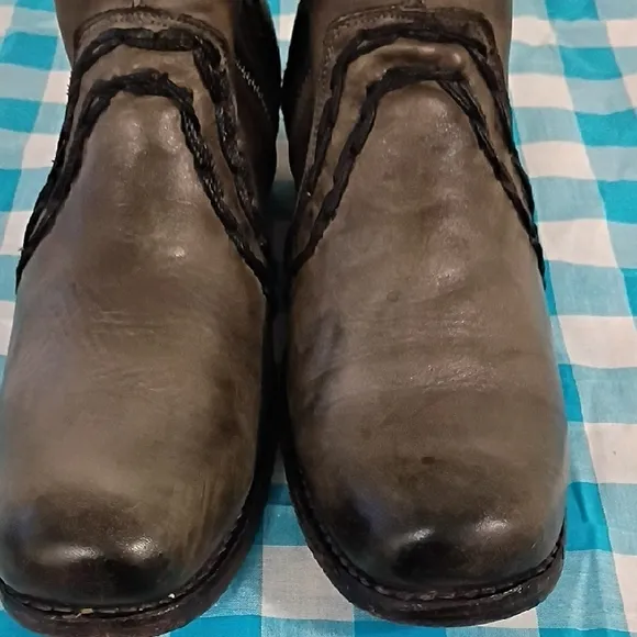 Men's Gray Leather Boots