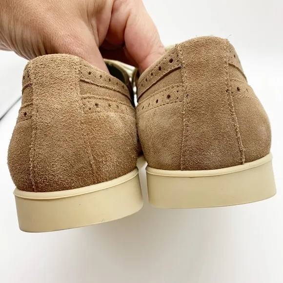 Men’s Inkerman NY Suede Wingtip Oxford Lace Up Shoes in Tan Size 8