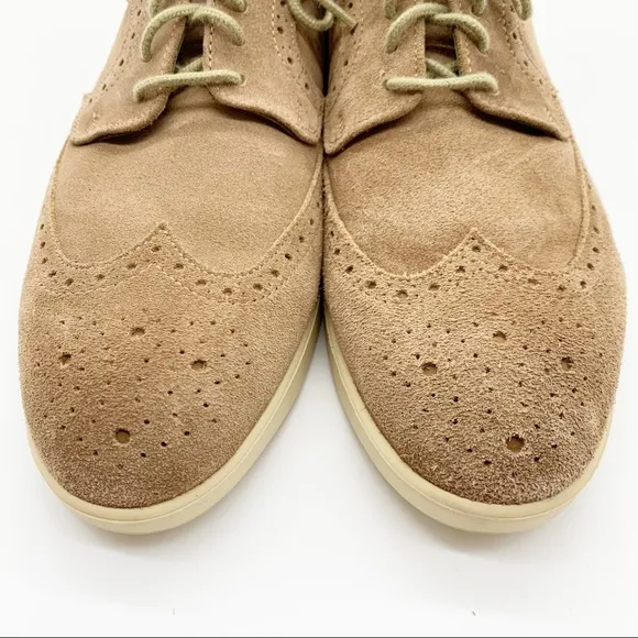 Men’s Inkerman NY Suede Wingtip Oxford Lace Up Shoes in Tan Size 8