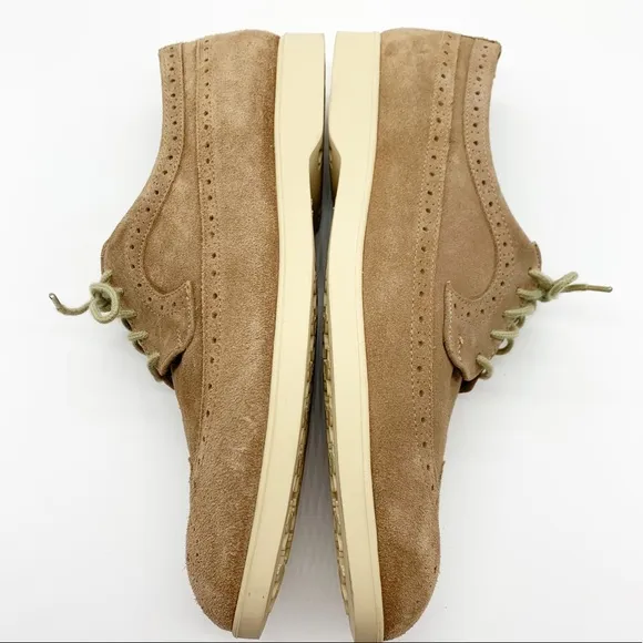 Men’s Inkerman NY Suede Wingtip Oxford Lace Up Shoes in Tan Size 8