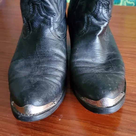 Men's Laredo Black leather Cowboy boots 9D