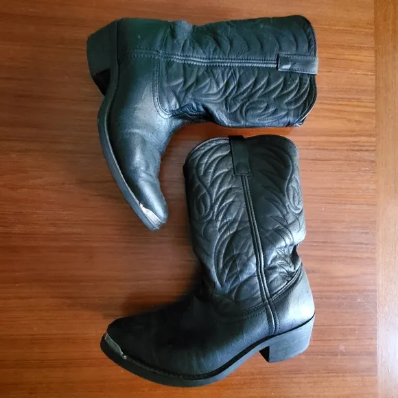 Men's Laredo Black leather Cowboy boots 9D