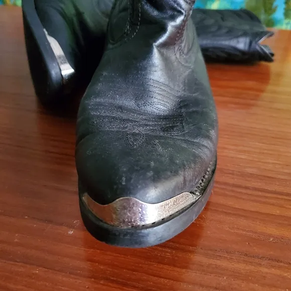 Men's Laredo Black leather Cowboy boots 9D